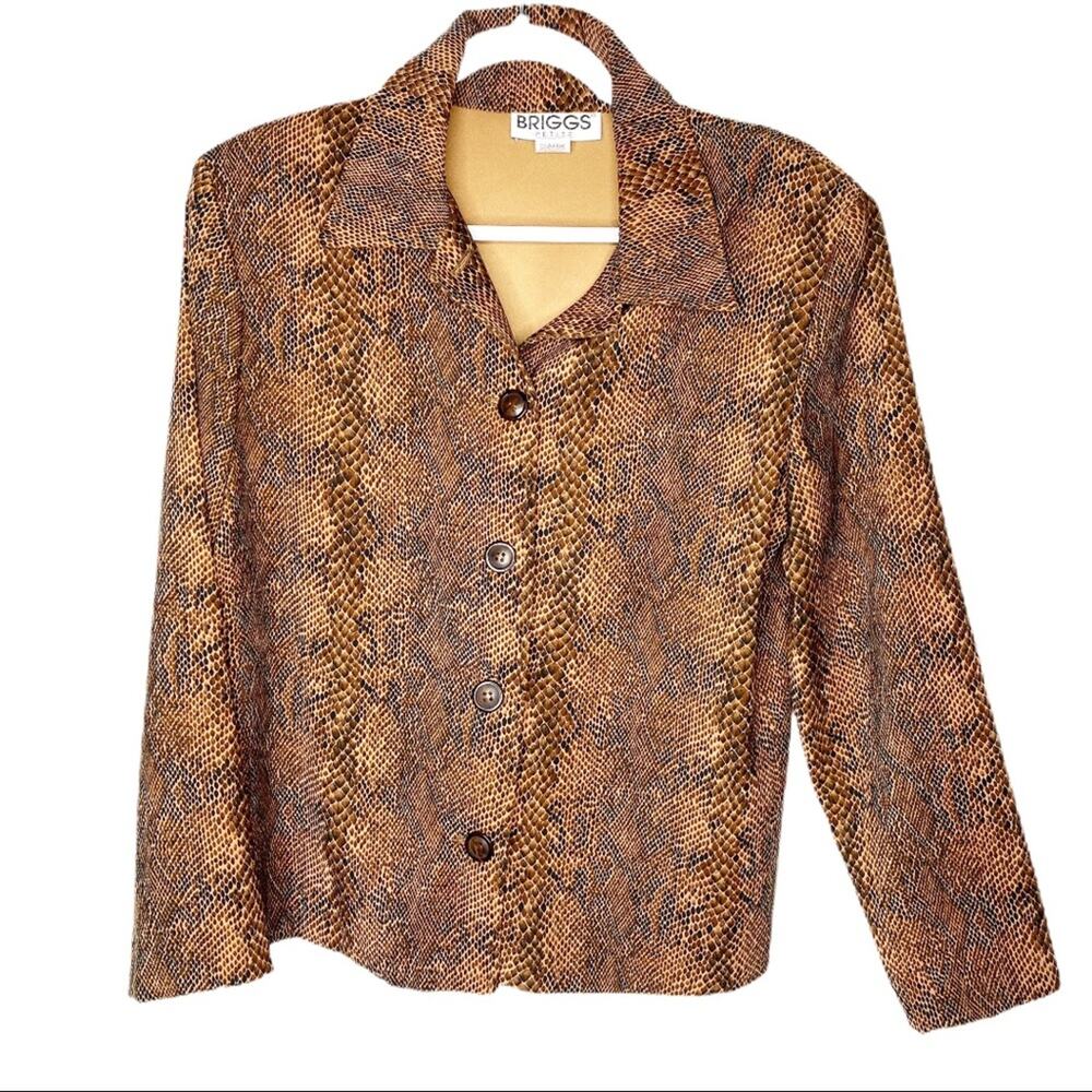 Vintage Briggs Petite Animal Print Snake Blazer Jacket Medium